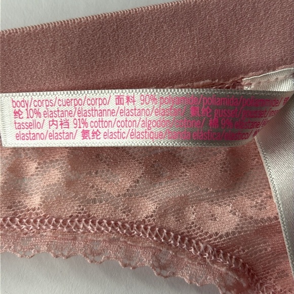 PINK Victoria’s Secret Dusty Rose Sheer Leopard Lace Mesh Thong Panties Sz M NEW - Picture 14 of 17